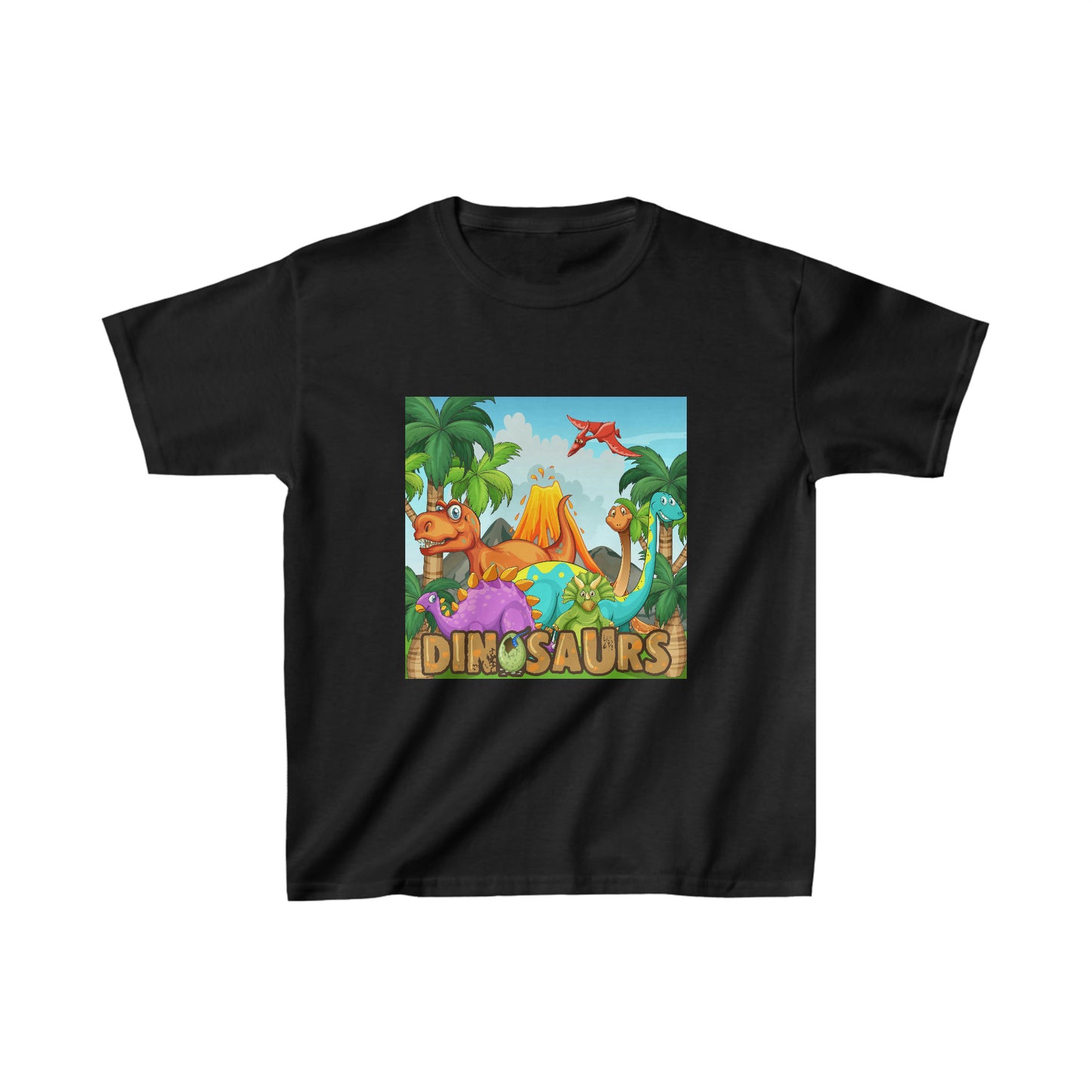 Dinosaures. T-shirt en coton épais pour enfants, idéal pour l'aire de jeux