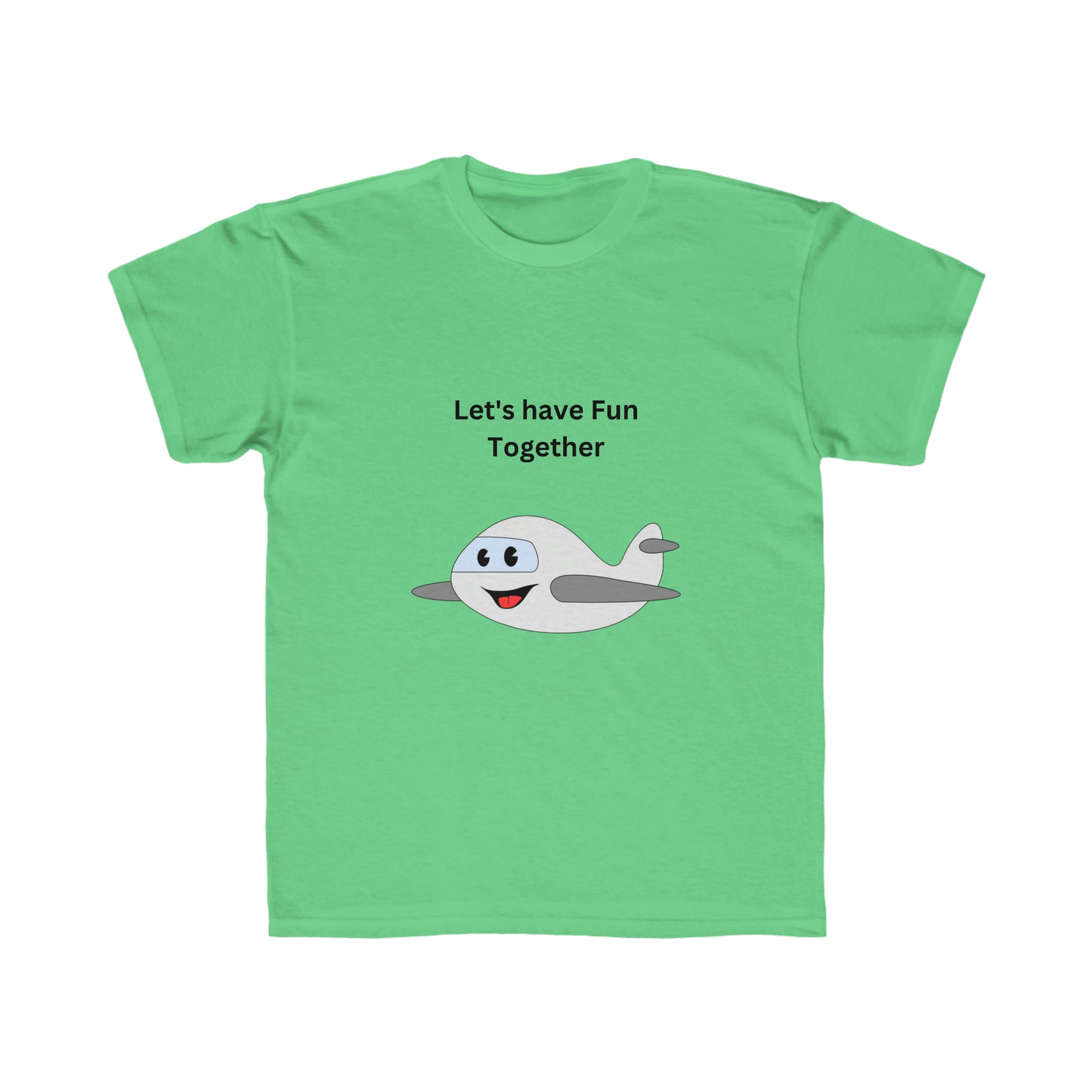 Airplane T-shirt. Let's have   fun Together. Custom Artwork. Unique Whimsical Flare. Vivid Colors. Great for boys and girls. Great to wear everyday of the week. Soft against your skin. Such a Wonderful Gift!