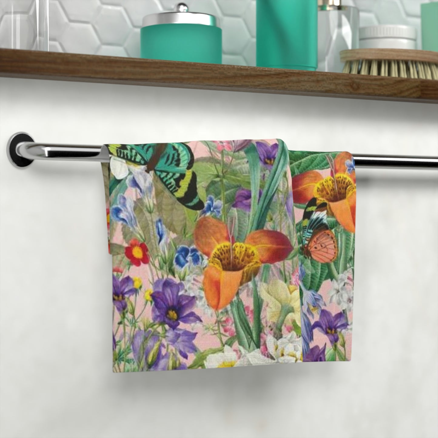 Butterfly Flower Garden Face Towel Great Gifts! Matching Sets!