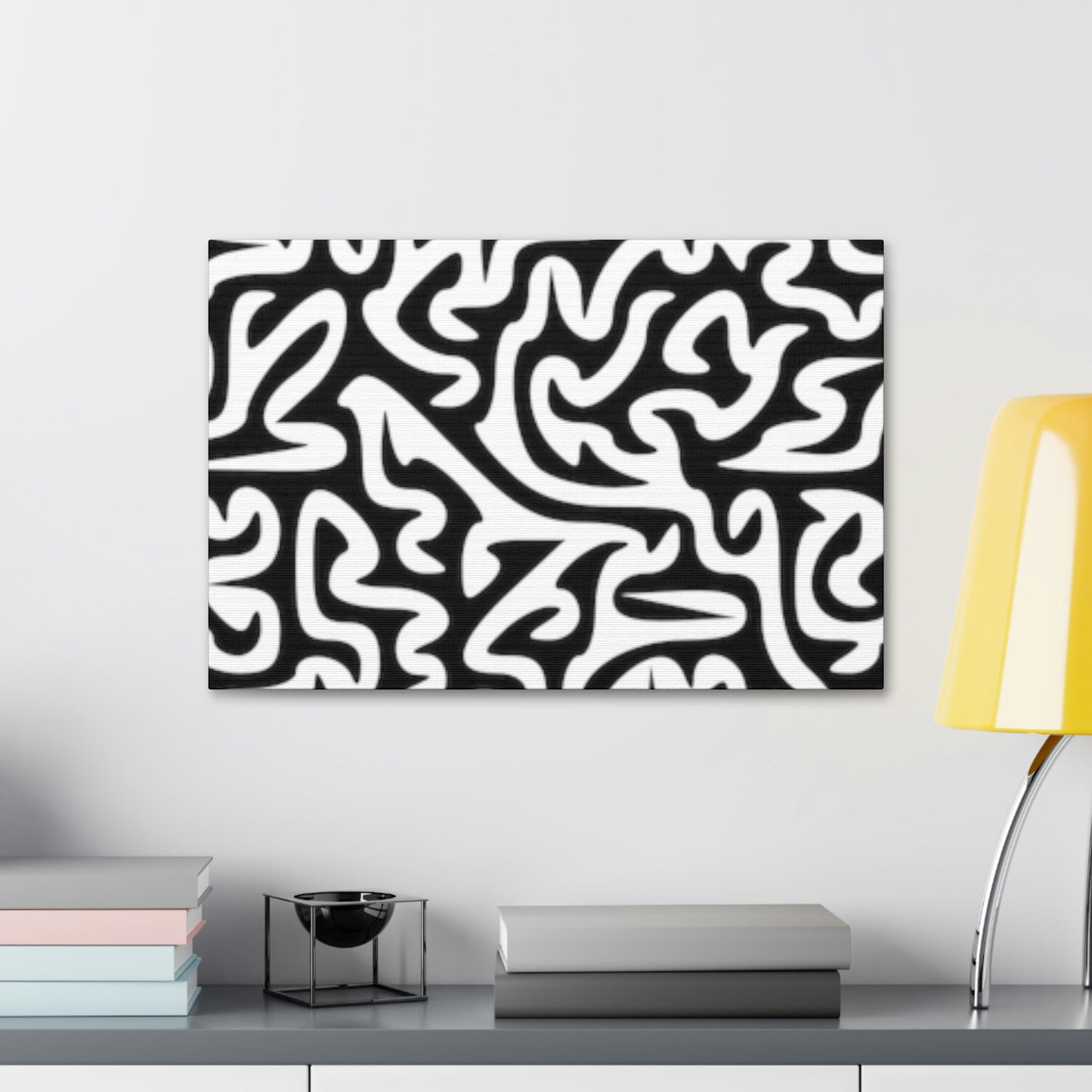 Black White Maze Canvas Stretched, 1.5'' Love My Walls!