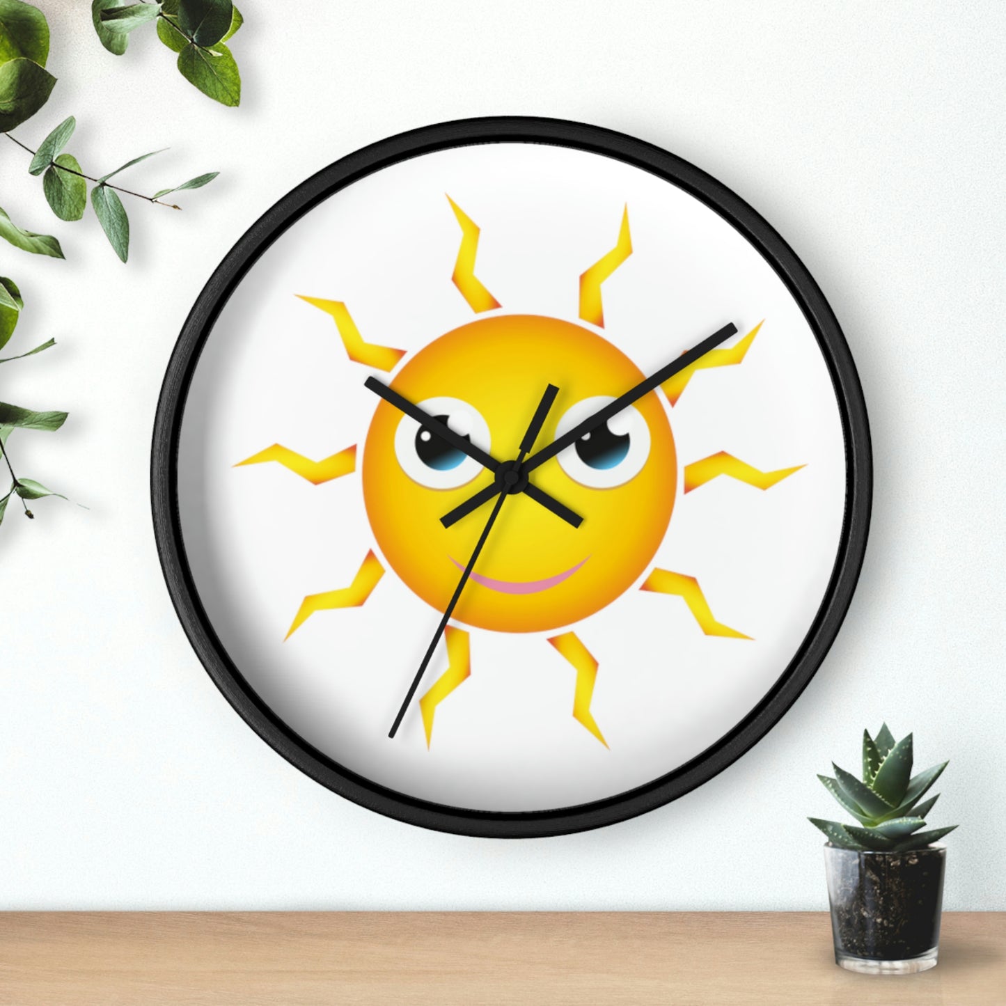 Horloge murale Soleil jaune avec un visage souriant Une horloge tellement amusante !