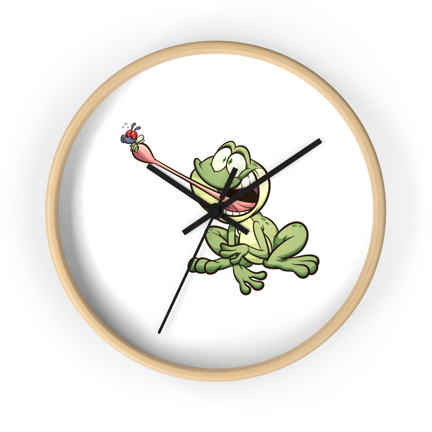 Reloj de pared con forma de rana atrapando un insecto. ¡Ideal para la habitación de los niños! ¡Un gran regalo!