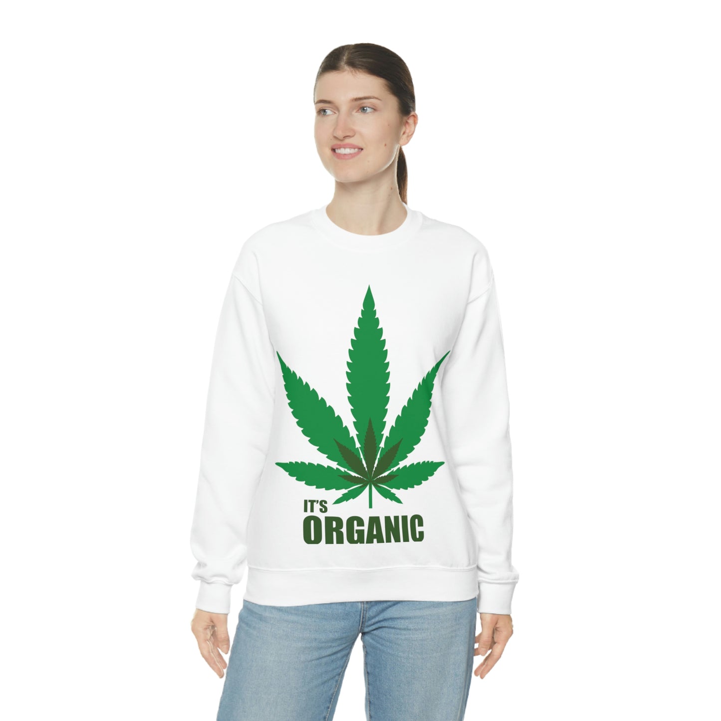 C'est un sweat-shirt à feuilles vertes bio Allons à une fête !