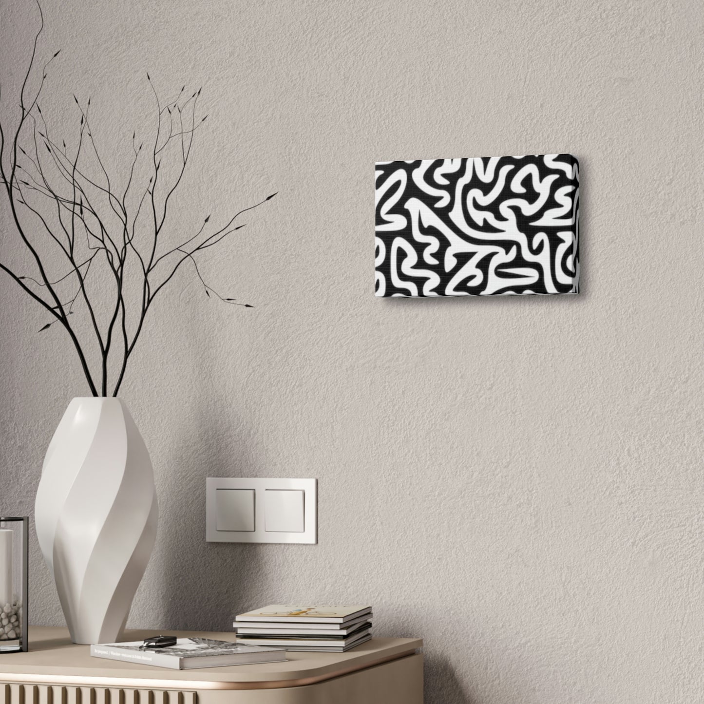 Black White Maze Canvas Stretched, 1.5'' Love My Walls!