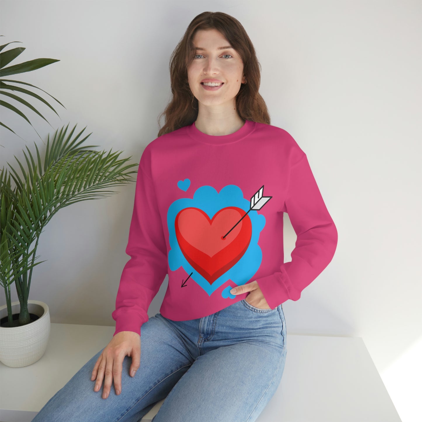 Heart with Arrow Crewneck Sweatshirt My Daughter Love's This Sweatshirt!