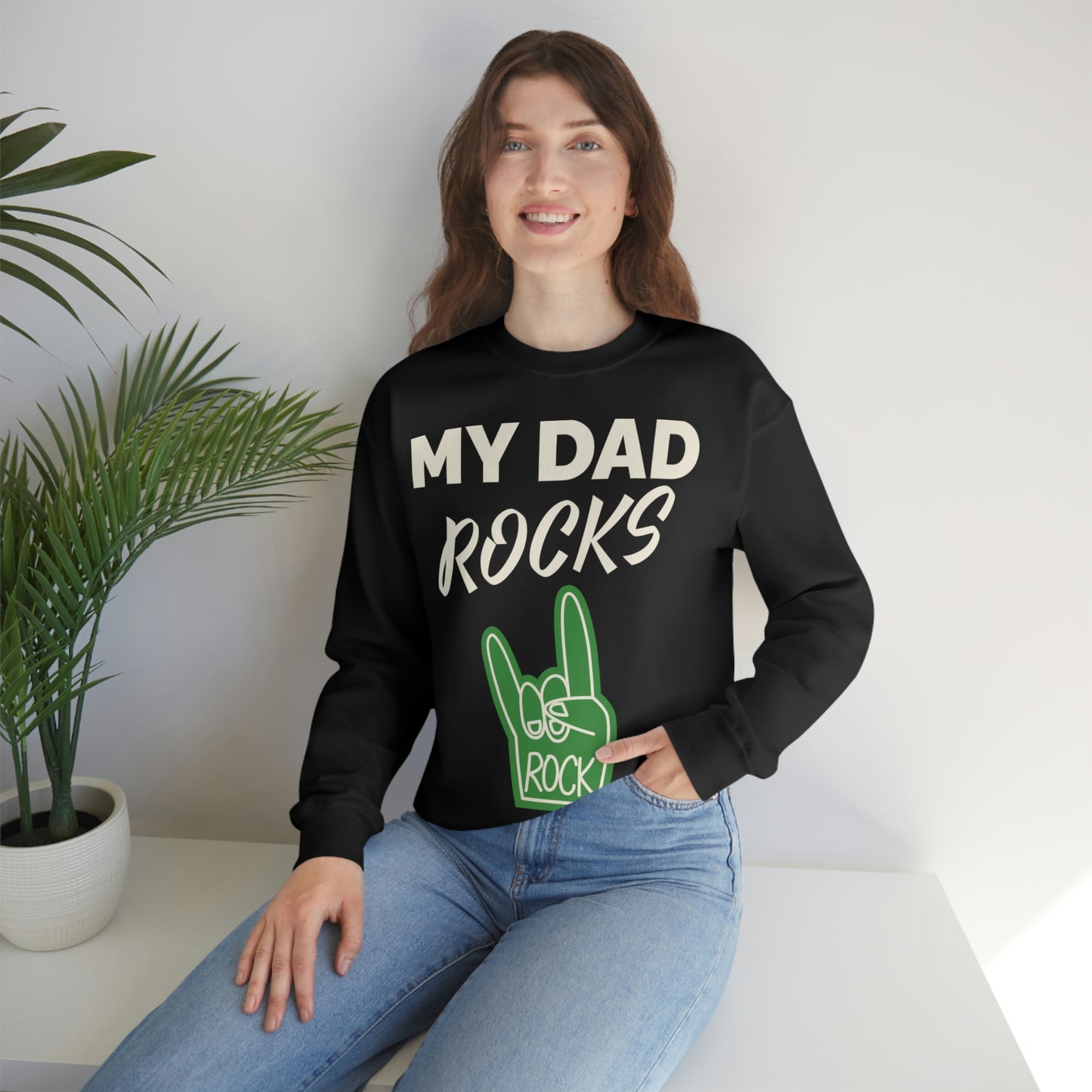 My Dad Rocks Crewneck Sweatshirt Great Gift!