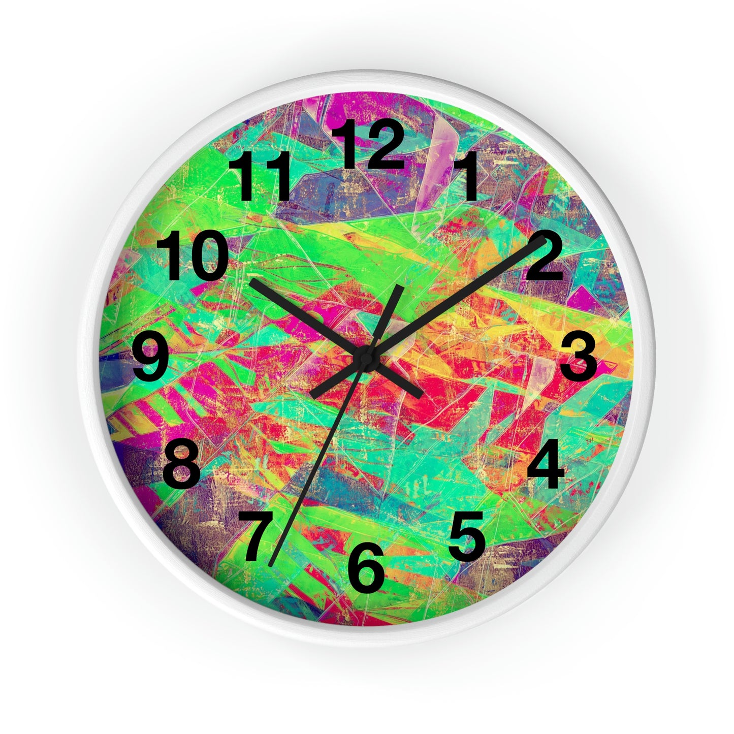 Pink Green Yellow  Purple Wall Clock Fabulous Wall Clock!