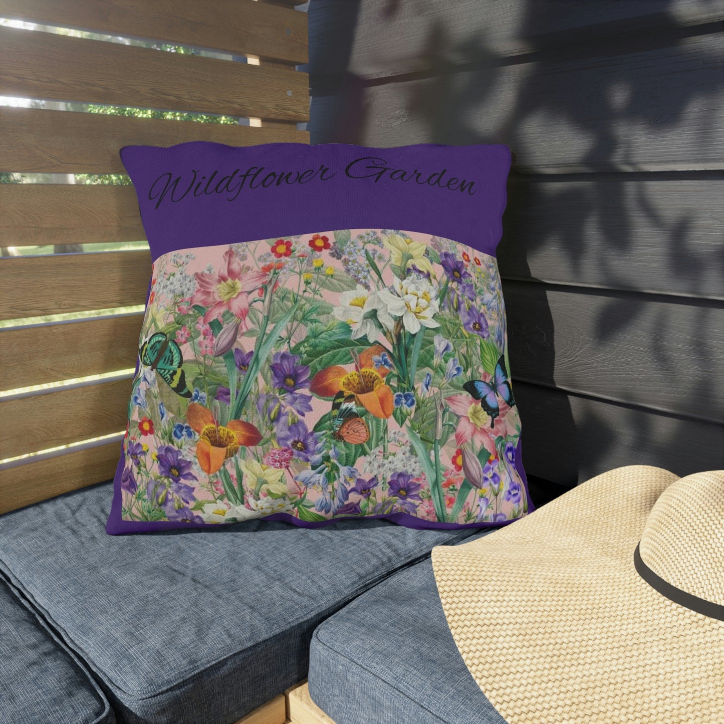 Wildflower Garden Outdoor Pillows Relaxing The Day Away