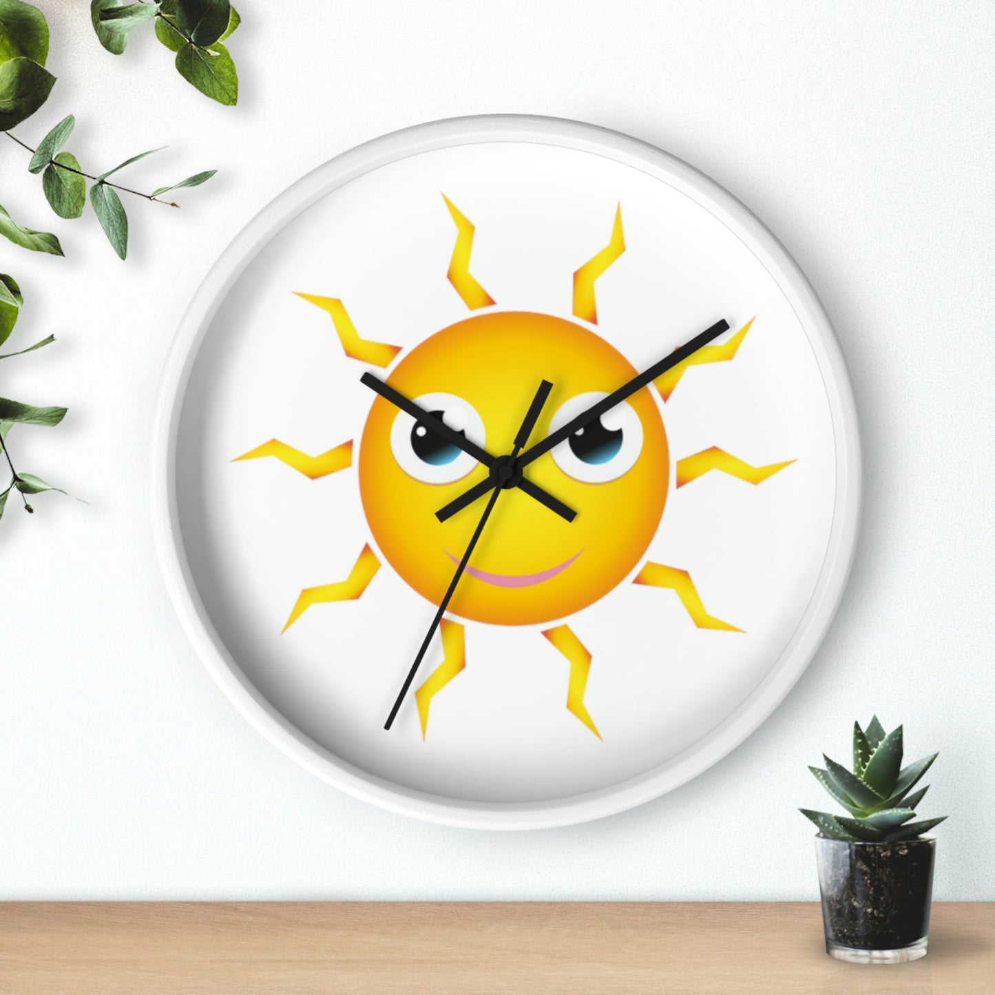 Horloge murale Soleil jaune avec un visage souriant Une horloge tellement amusante !