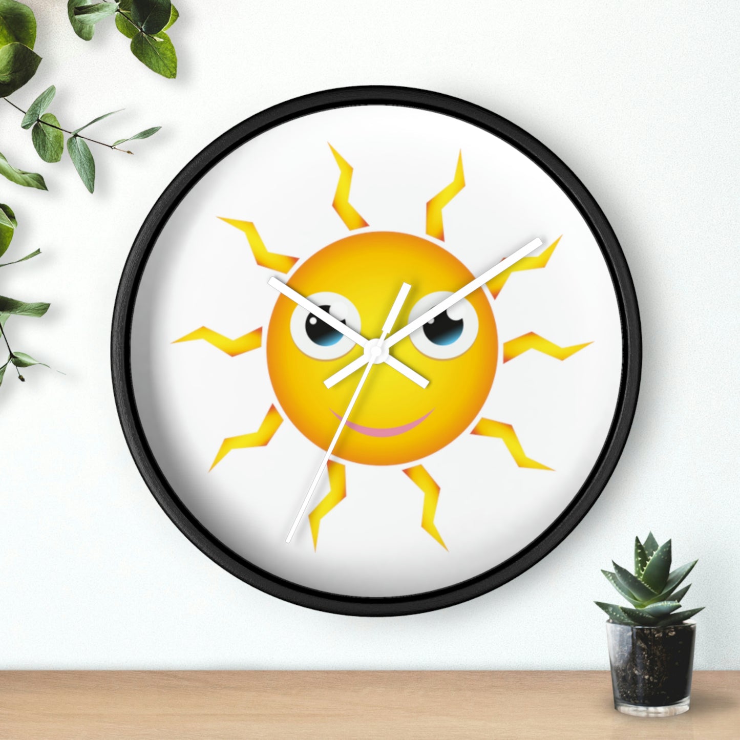 Horloge murale Soleil jaune avec un visage souriant Une horloge tellement amusante !