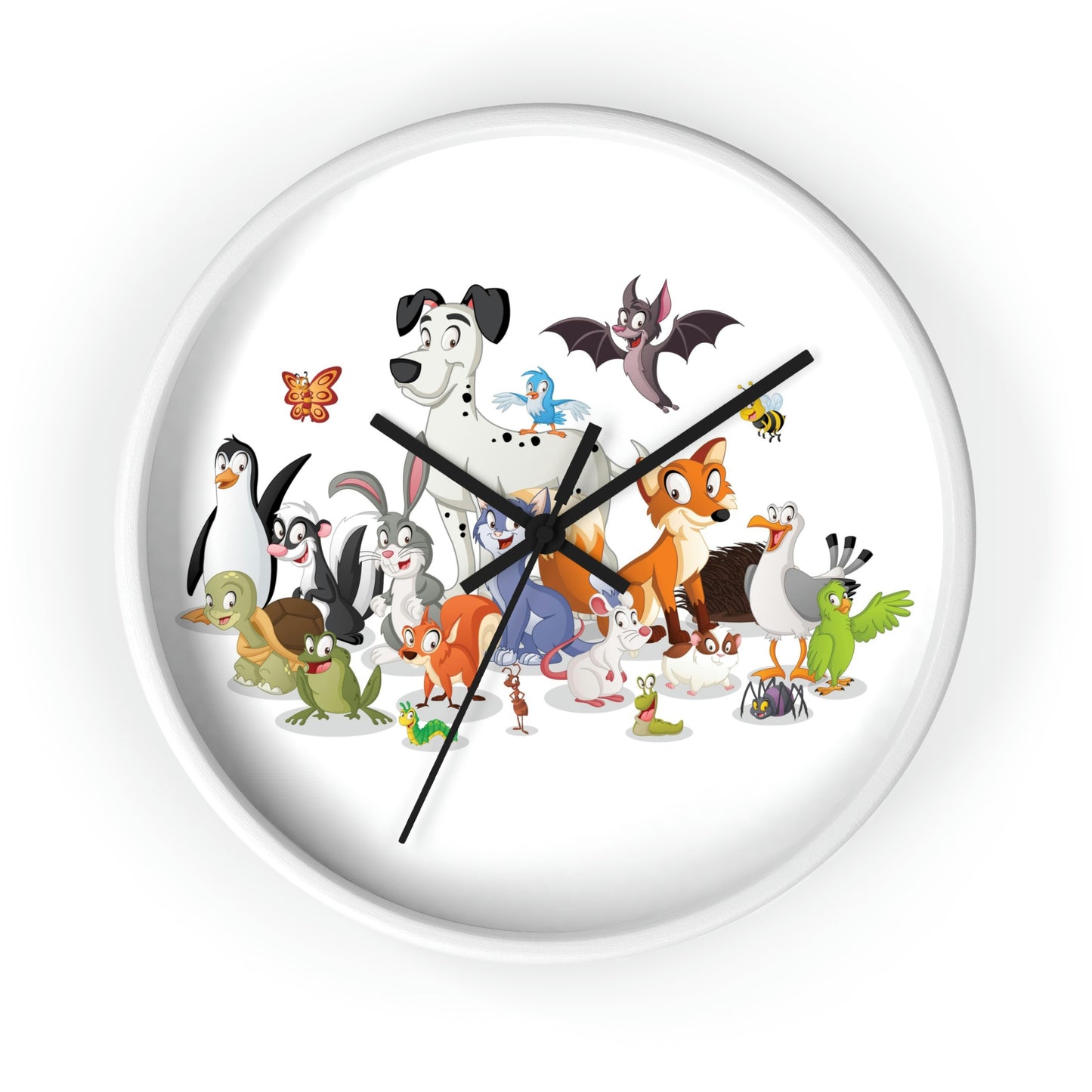 Horloge murale avec animaux de dessin animé pour une chambre d'enfant cool. Excellent cadeau !
