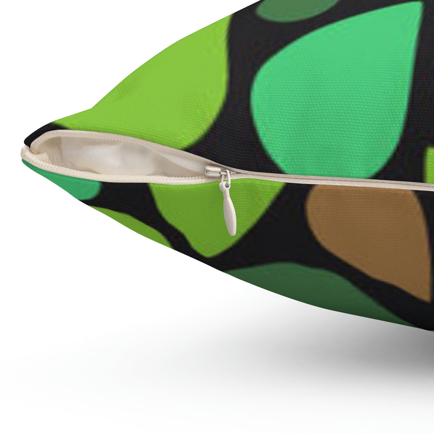 Green and Brown Teardrops Pillow Relaxing the Day Away