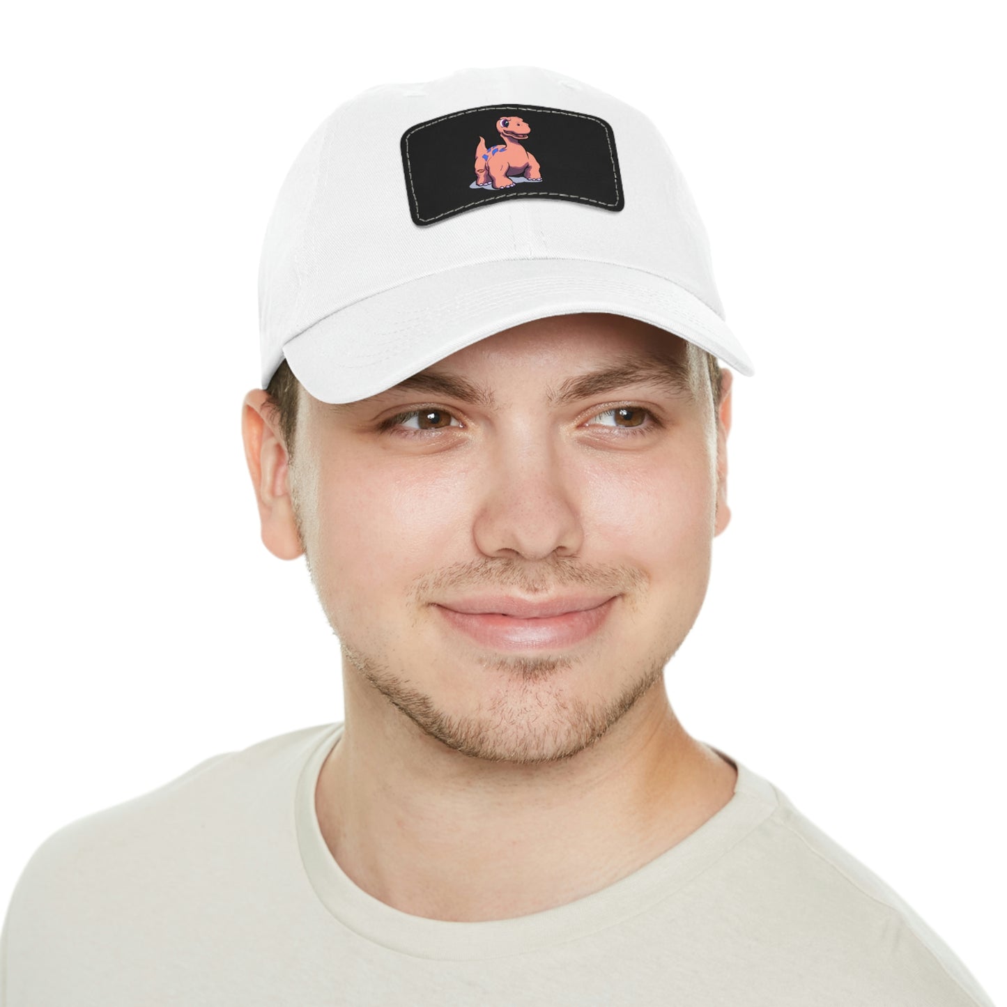 Dinosaur Dad Hat with Leather Patch (Rectangle) Great Gift for Father's Day!