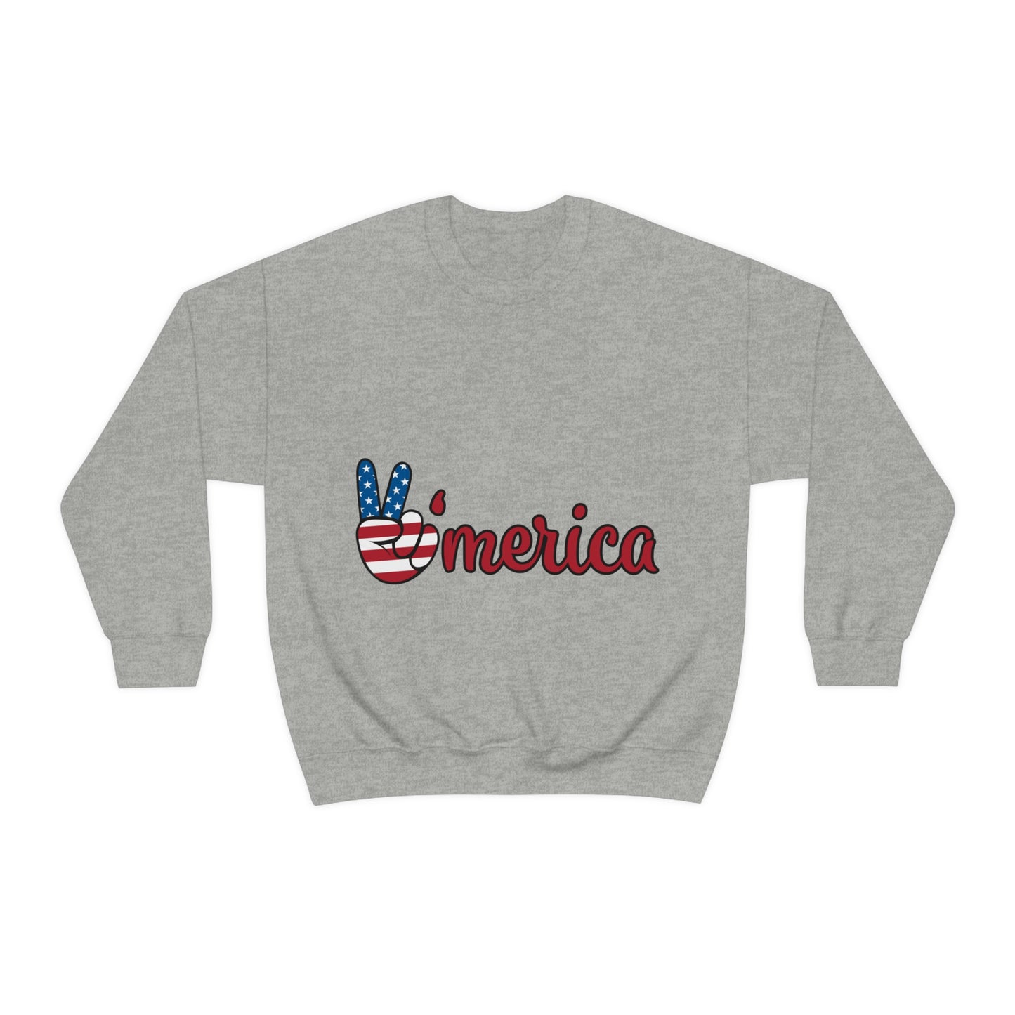 Sudadera de cuello redondo con el símbolo de la paz de Estados Unidos ¡Viajemos juntos!
