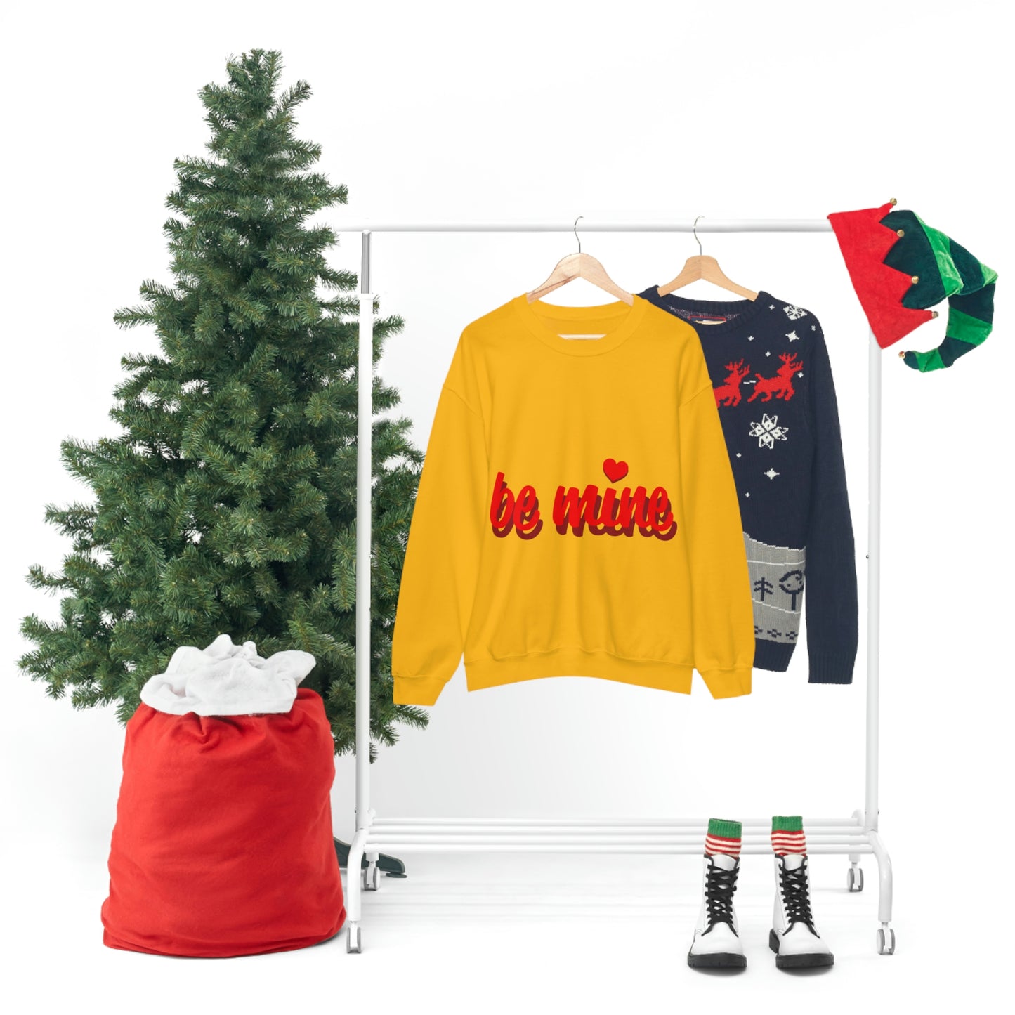 be mine in Red Crewneck Sweatshirt Need a Sweetheart