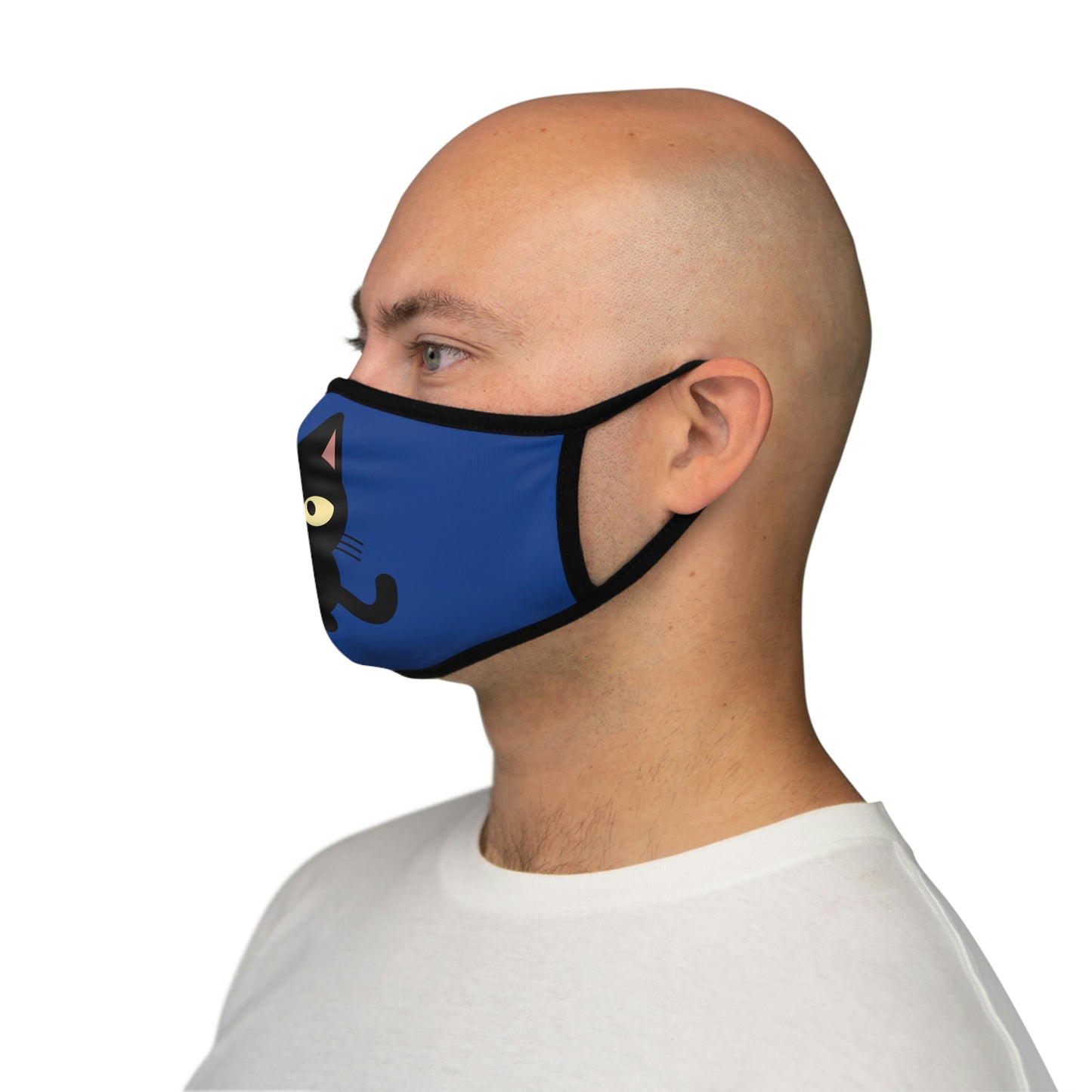 Black Cat Fitted Polyester Face Mask Protect Yourself Family Friend Stranger Daughter Son Children