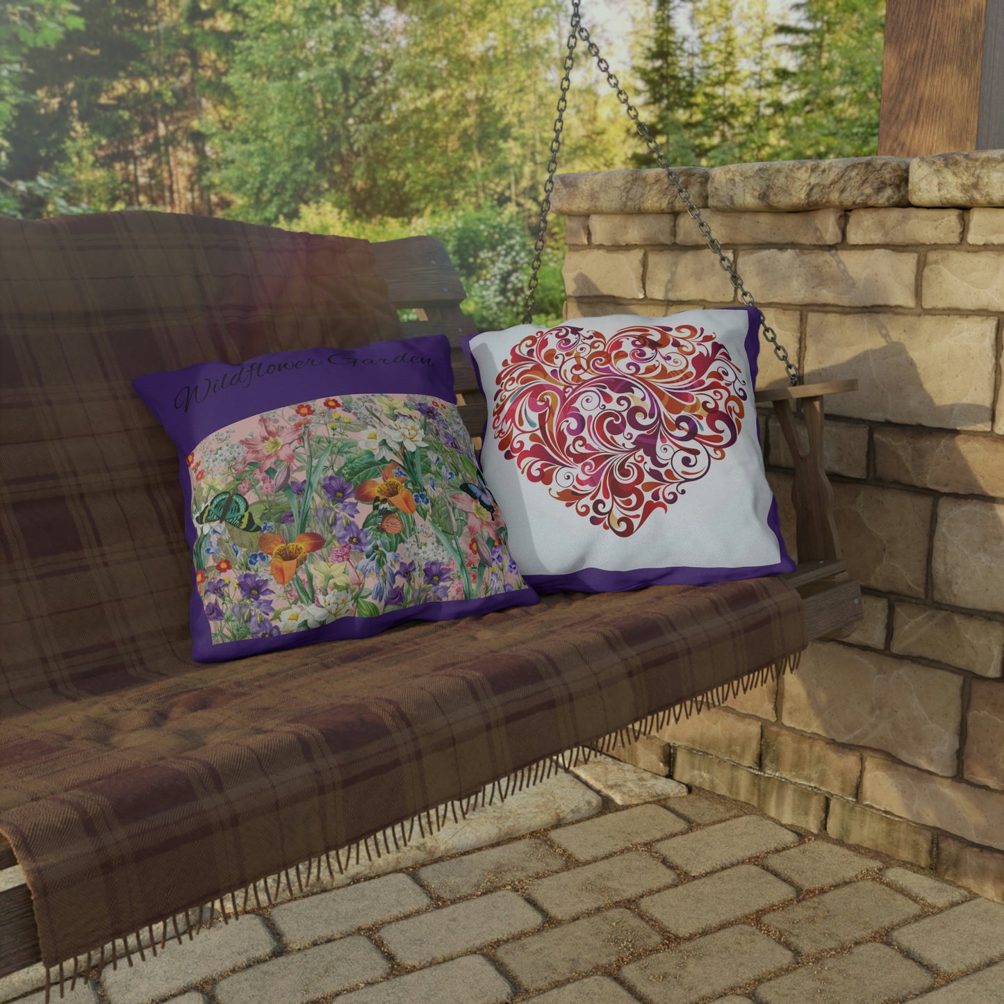 Wildflower Garden Outdoor Pillows Relaxing The Day Away