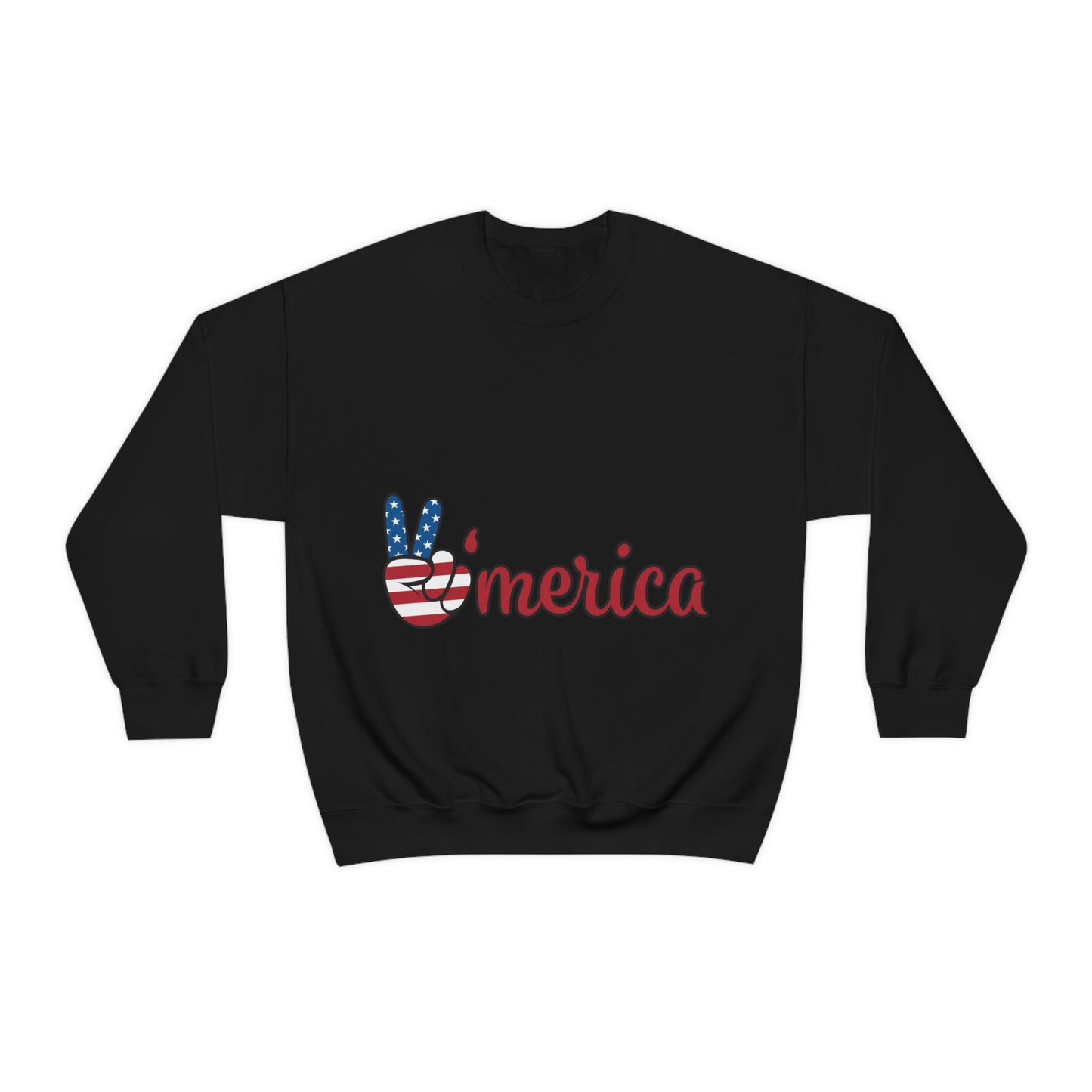 Sudadera de cuello redondo con el símbolo de la paz de Estados Unidos ¡Viajemos juntos!