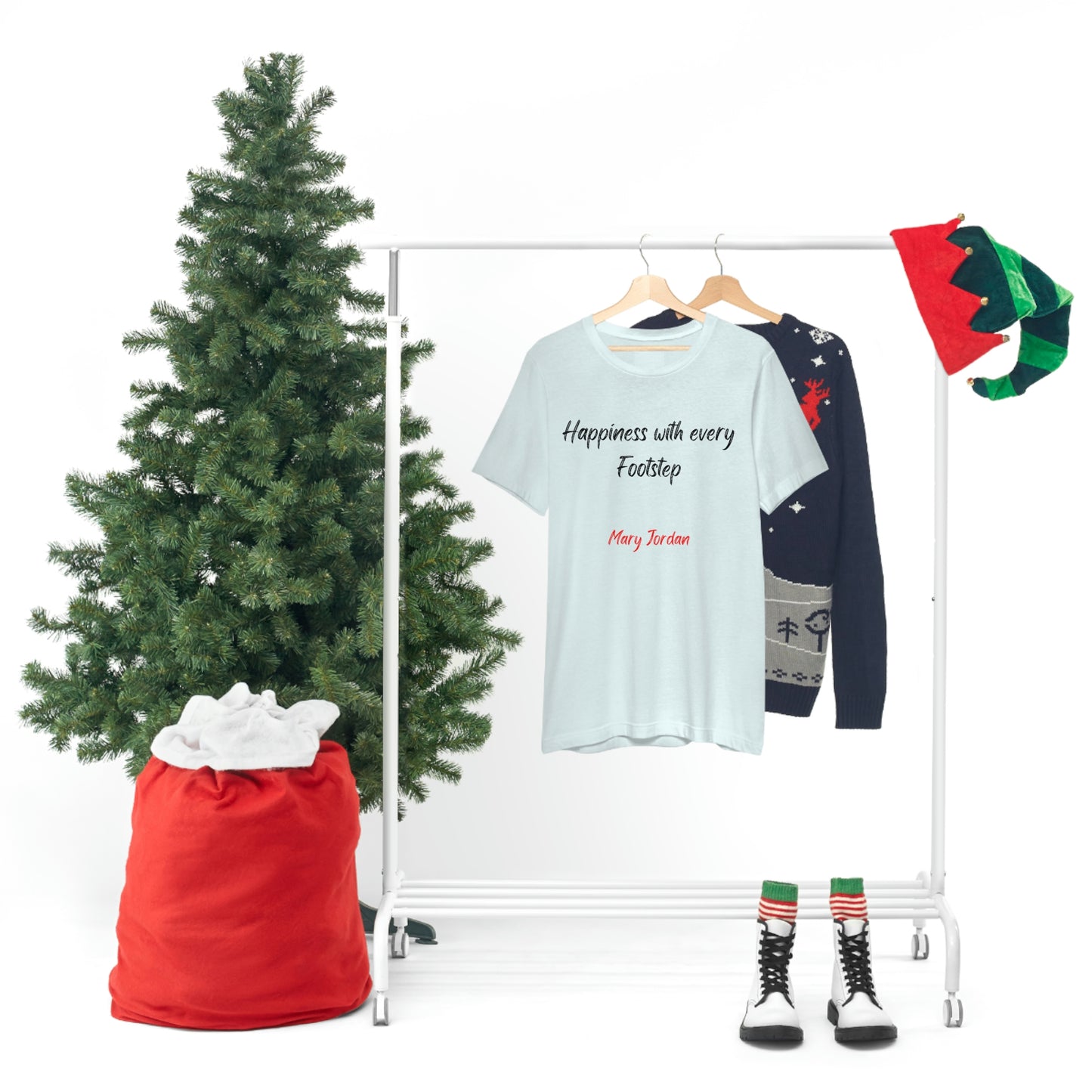 Happiness With Every Footstep Mary Jordan Unisex Jersey Short Sleeve T-shirt Men Women Children