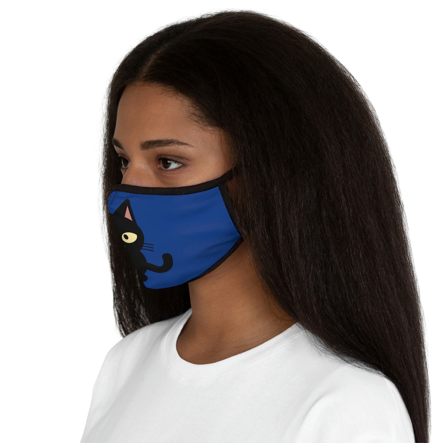 Black Cat Fitted Polyester Face Mask Protect Yourself Family Friend Stranger Daughter Son Children