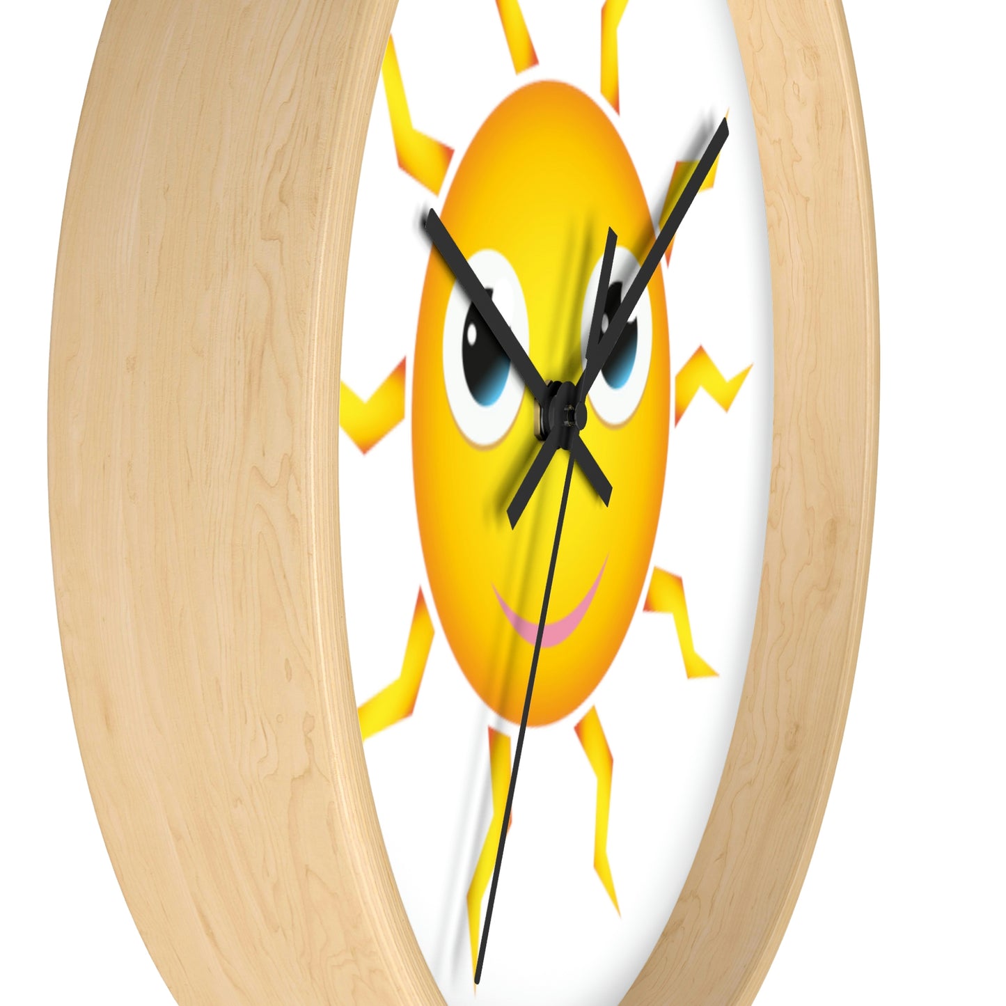 Horloge murale Soleil jaune avec un visage souriant Une horloge tellement amusante !