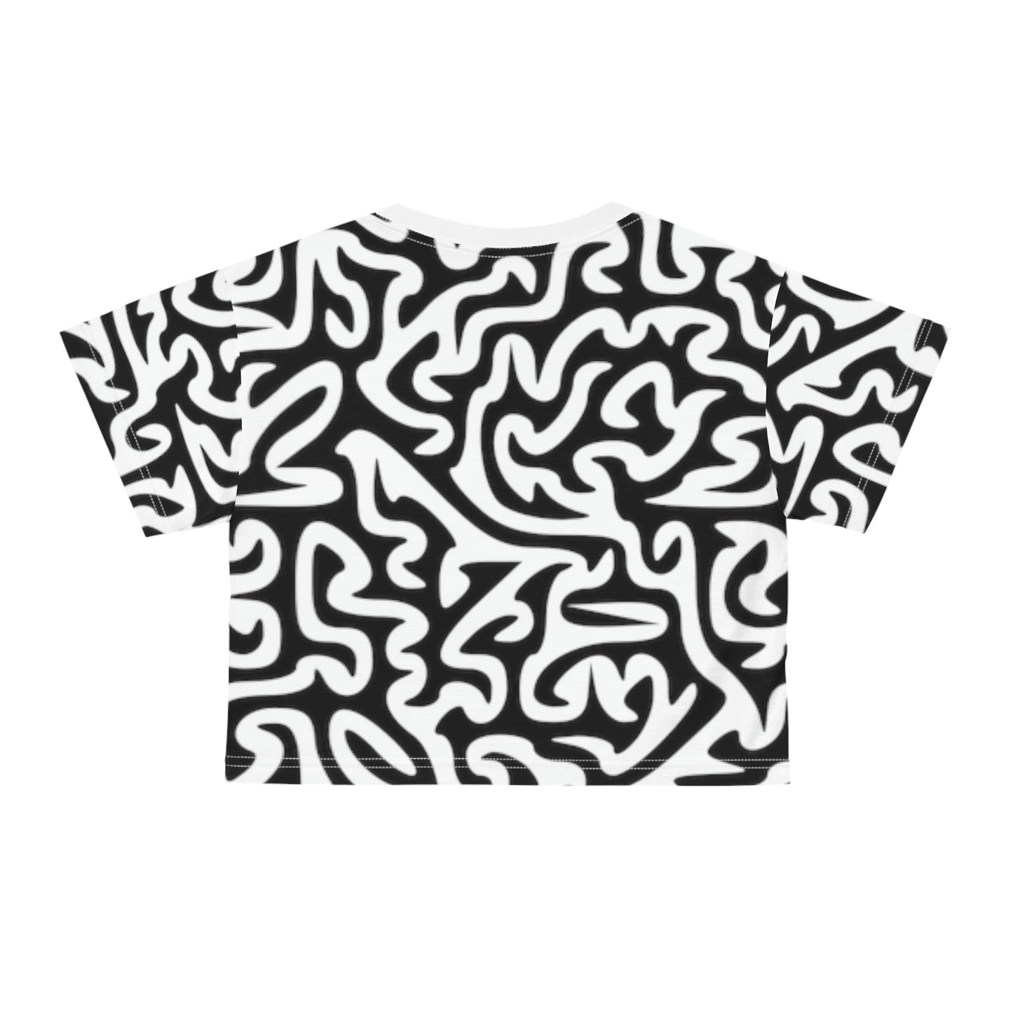 Maze Black White Crop T-shirt Great Pajama top Or CasuaL Shirt Traveling