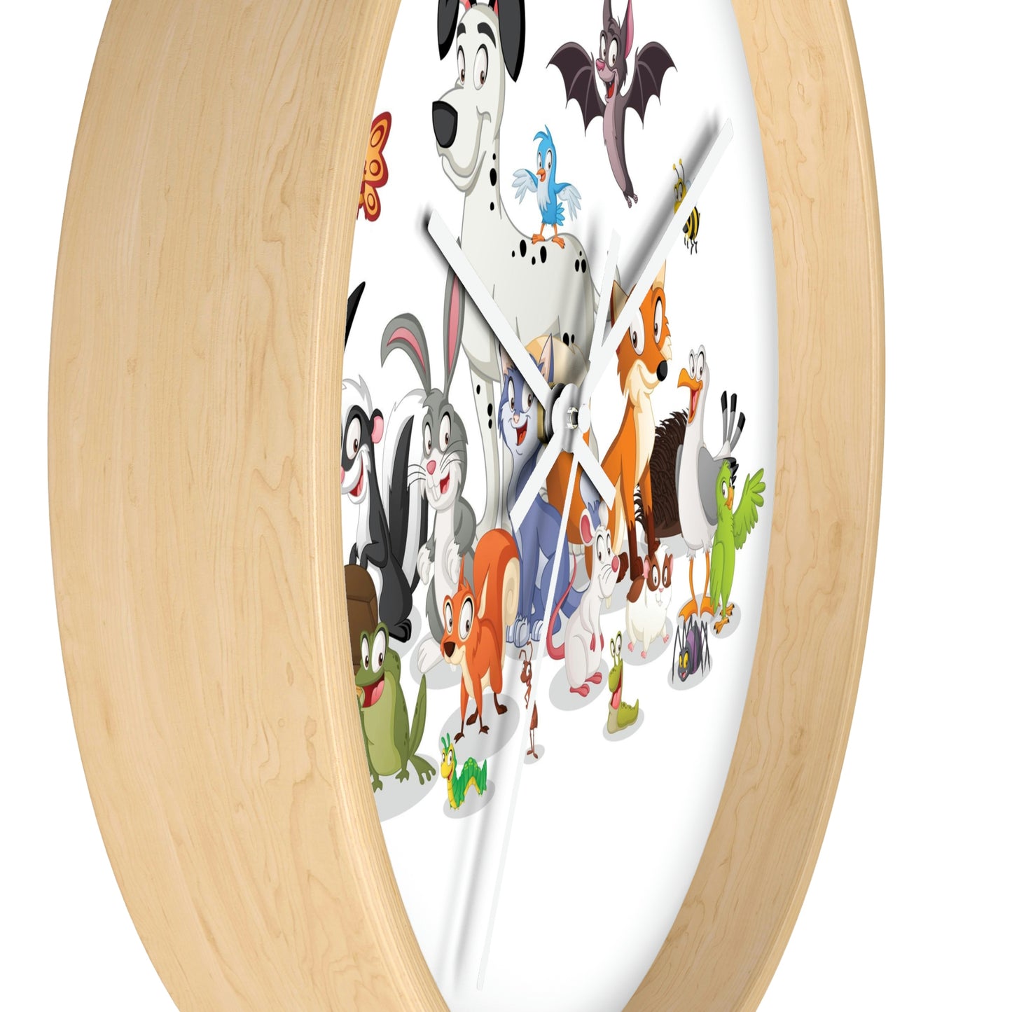 Horloge murale avec animaux de dessin animé pour une chambre d'enfant cool. Excellent cadeau !