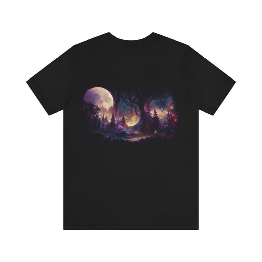 T-shirt à manches courtes unisexe en jersey avec motif de pleine lune la nuit Enseignants Médecins Mécaniciens
