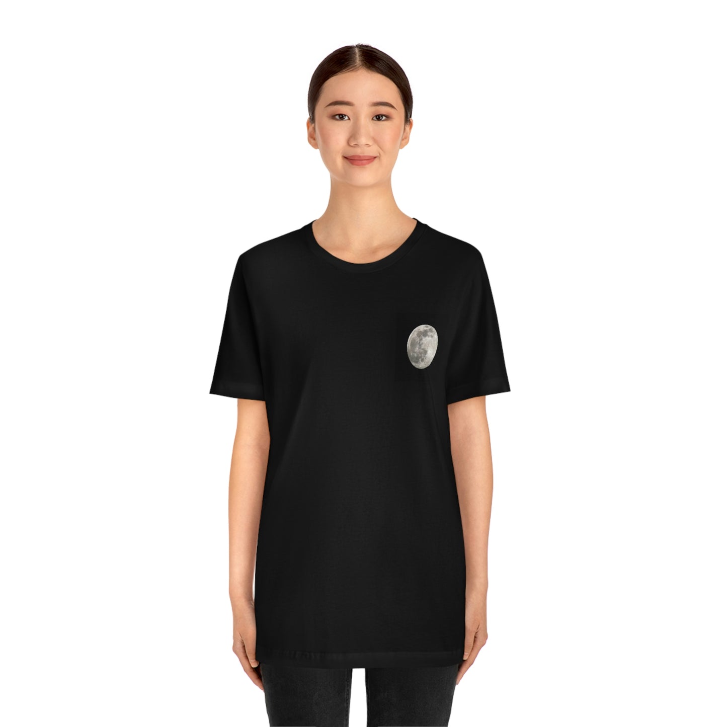 T-shirt à manches courtes unisexe en jersey avec motif de pleine lune la nuit Enseignants Médecins Mécaniciens