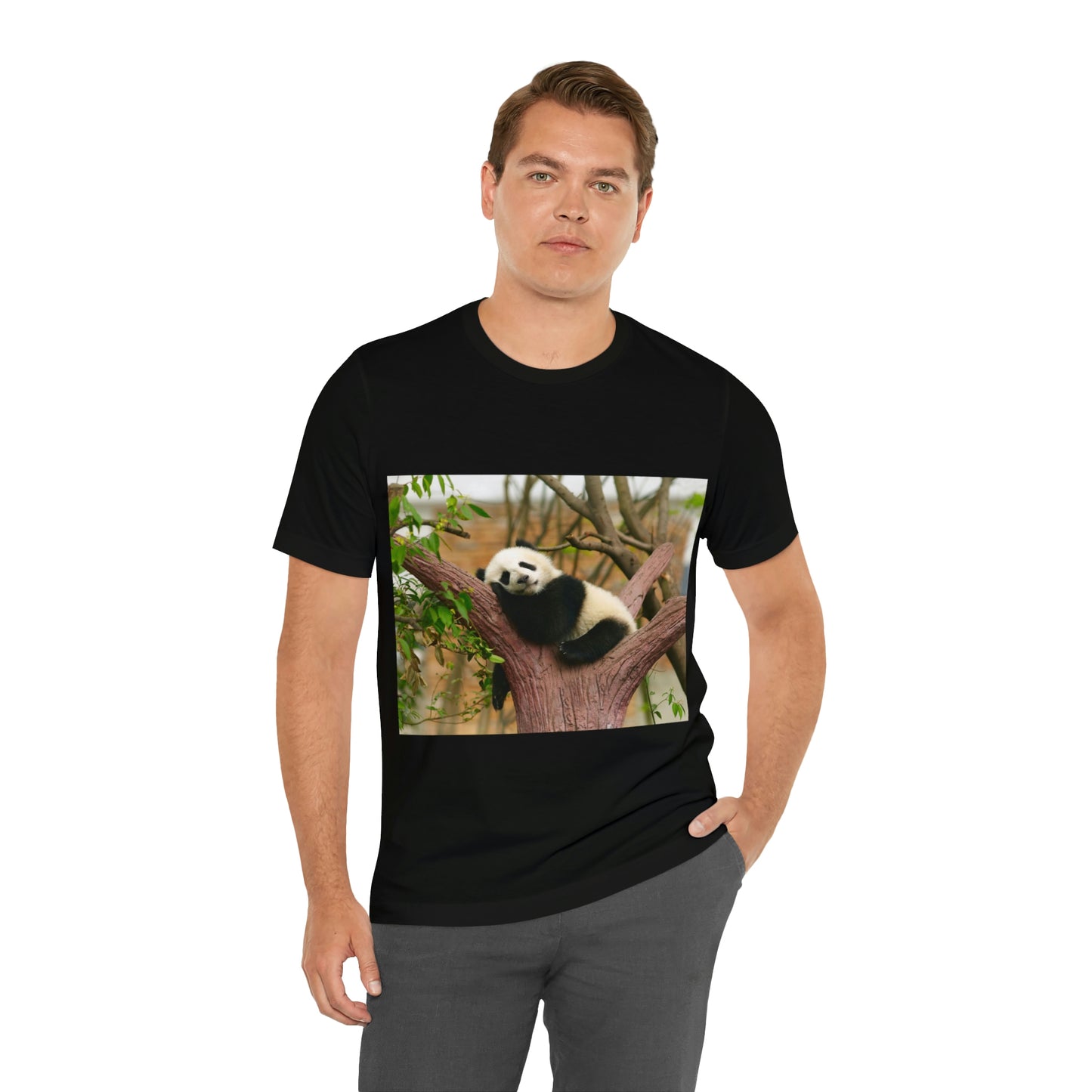 Camiseta de manga corta unisex con diseño de oso panda. Siéntete cómodo y acogedor al viajar a Canadá