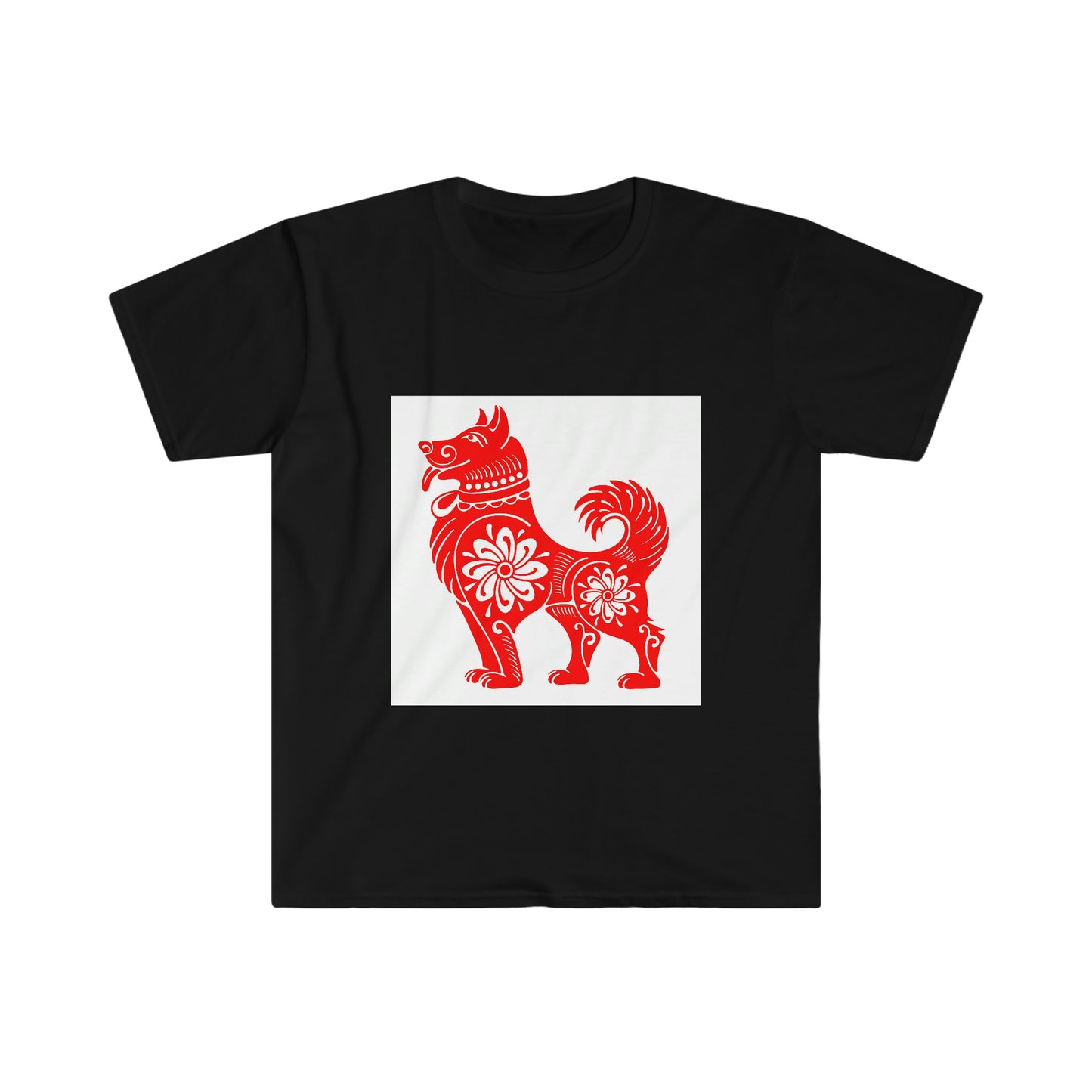 Red Dog with Flower T-Shirt Spectacular Birthday Gift!