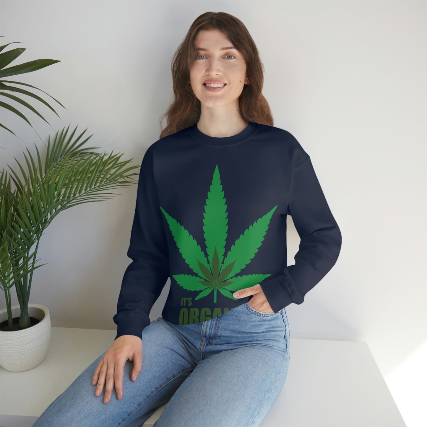 C'est un sweat-shirt à feuilles vertes bio Allons à une fête !