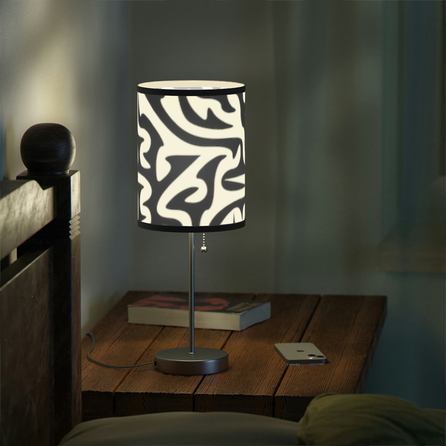 Lampe Maze noire et blanche sur pied, prise US|CA Chambre Bureau Salon CADEAU