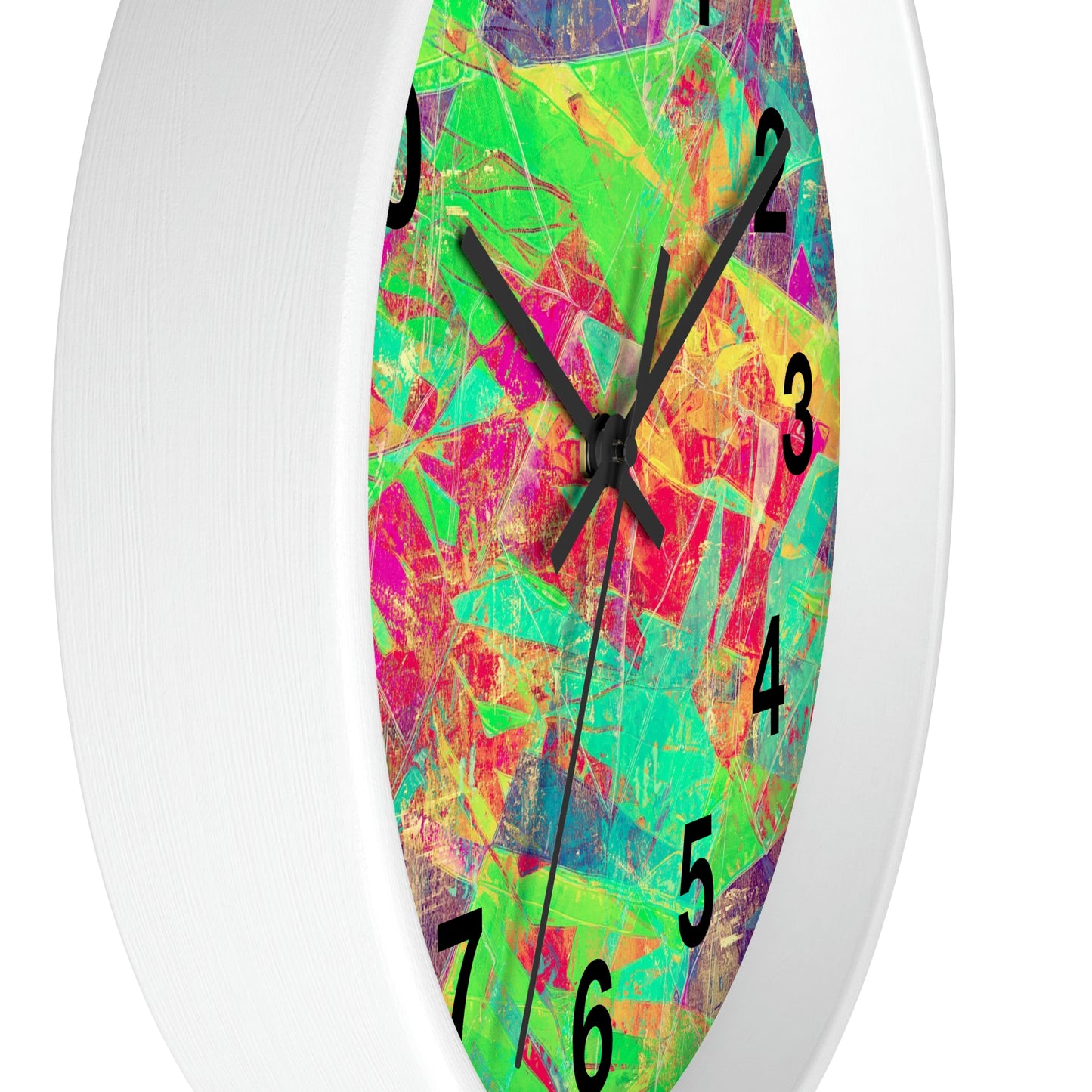 Pink Green Yellow  Purple Wall Clock Fabulous Wall Clock!
