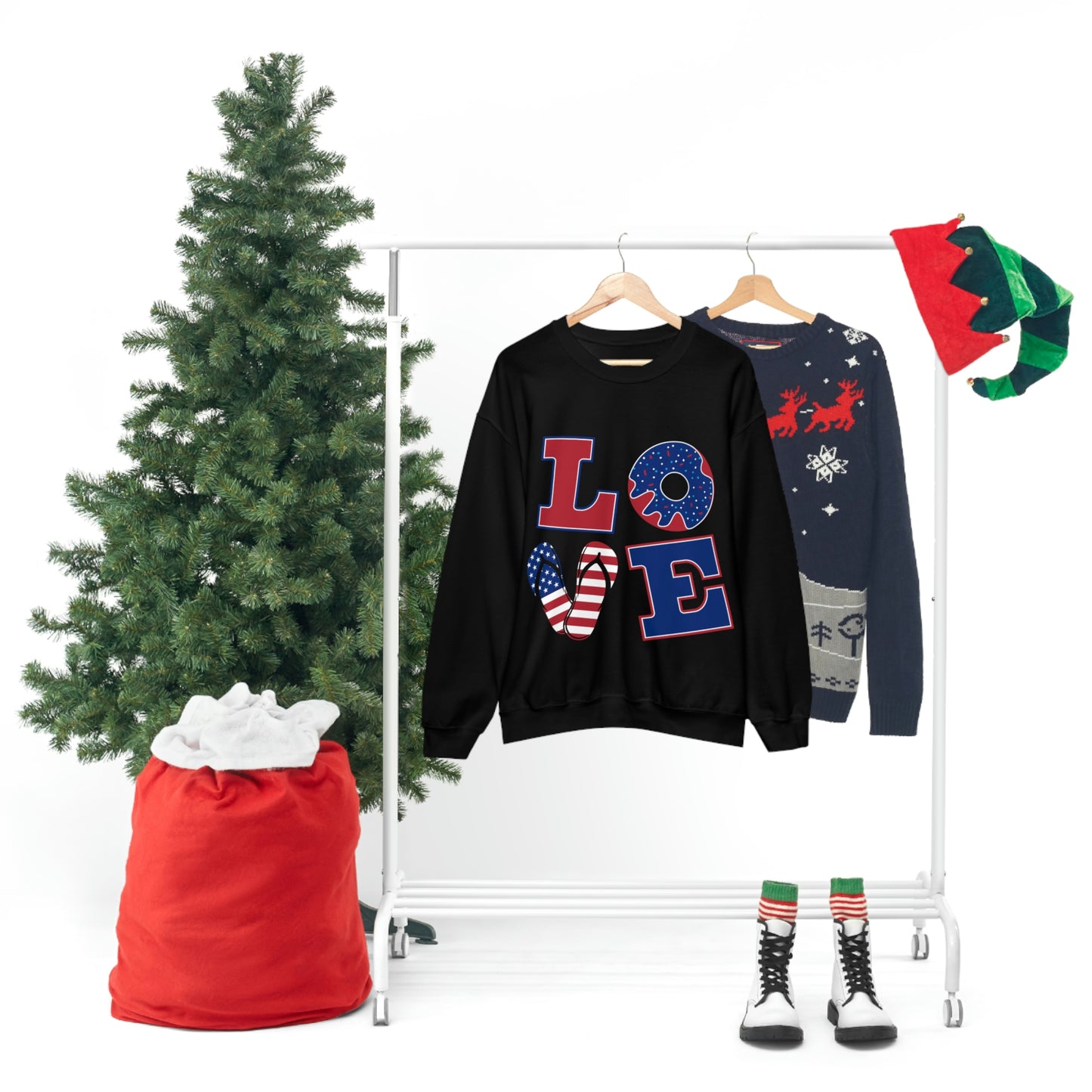 Red White Blue Love Crewneck Sweatshirt Looking Fabulous!