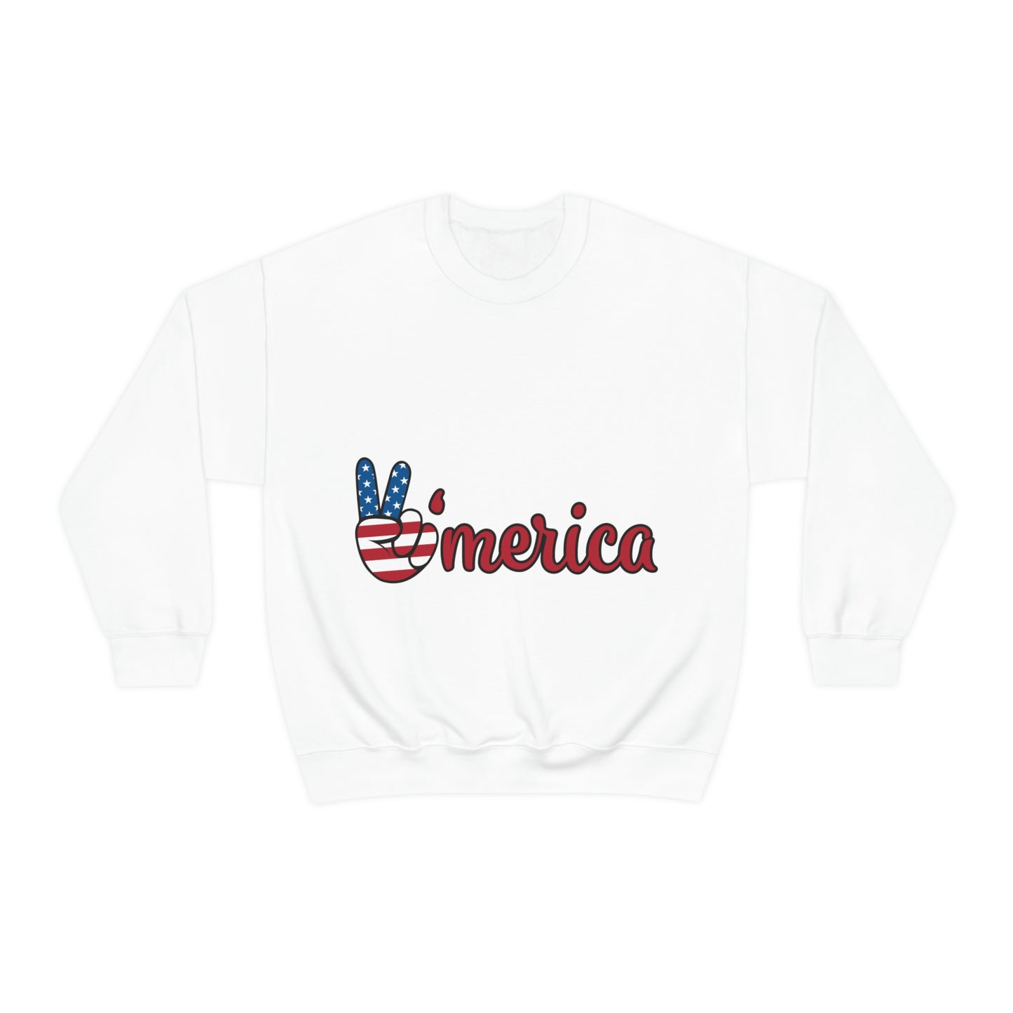 Sudadera de cuello redondo con el símbolo de la paz de Estados Unidos ¡Viajemos juntos!