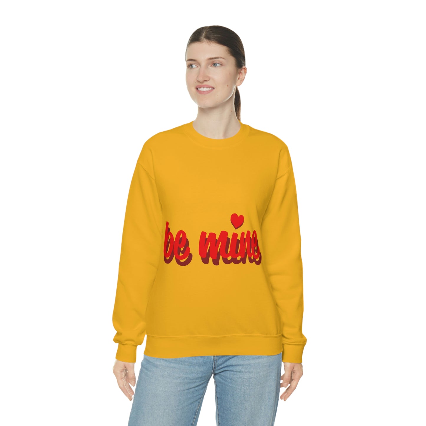 be mine in Red Crewneck Sweatshirt Need a Sweetheart