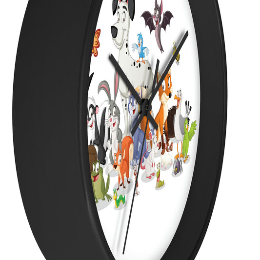 Horloge murale avec animaux de dessin animé pour une chambre d'enfant cool. Excellent cadeau !