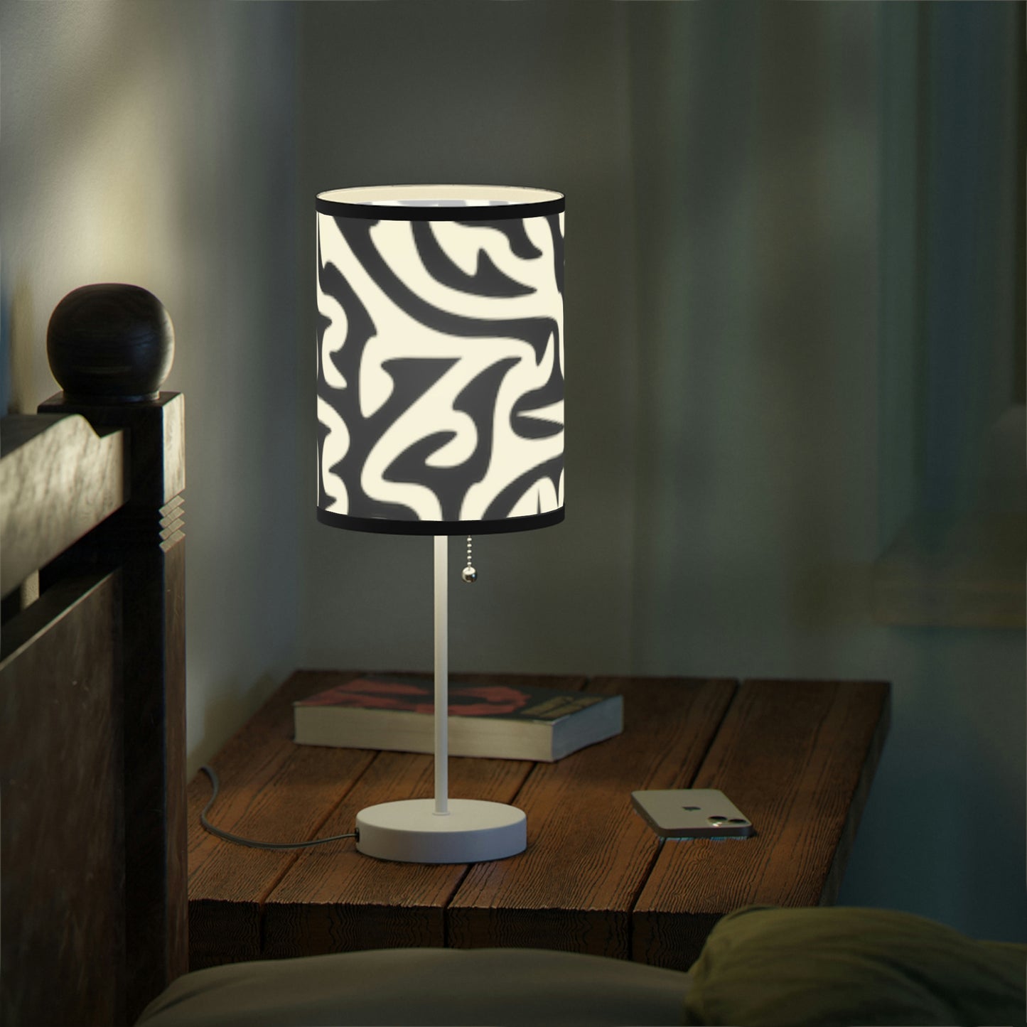Lampe Maze noire et blanche sur pied, prise US|CA Chambre Bureau Salon CADEAU