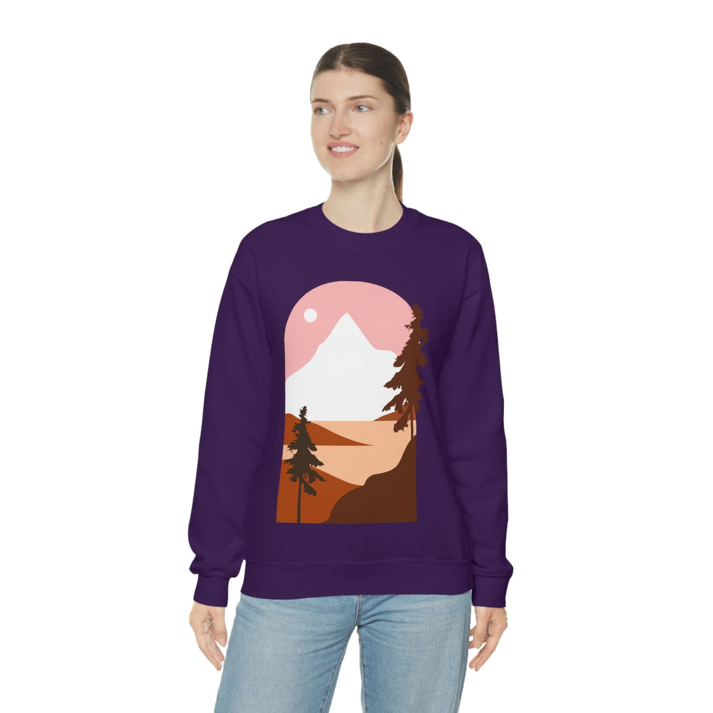 Pine Tree Mountain Moon Sweatshirt Fabulous Holiday Gift!